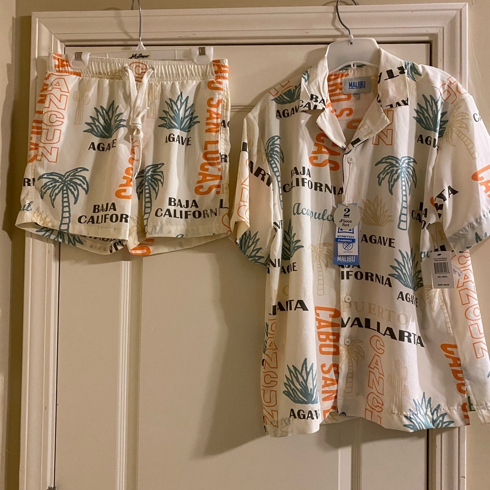Malibu Cream and Orange Men Swim Hybrids